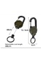 Metal Drawstring Pull-String Yoyo Keychain Name Badge Holder Large Size Badge Hanger with Carabiner Khaki - 4