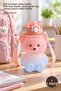 1 Piece Teddy Bear Water Bottle with Straw – 800 ml Water Bottle with Straw, Bpa-Free Plastic, Leak-Proof Lid, School Sports Water Bottle