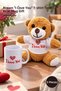 5 Piece Plush Teddy Bear and Printed Mug Set – Brown I Love You T-Shirt Bear Gift Teddy Bear Mug