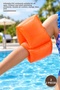2 pcs inflatable swimming arm floats - inflatable pvc arm floats suitable for all age,children adults swimming armbands,double airbag orange blue pink