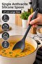 Single Anthracite Large Size Silicone Spoon 27 cm Kitchen Cooking and Serving Spoon Kitchen Helper - 2