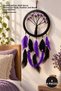 4 Pieces Purple Pearl Tree of Life Dream Catcher – Dream Catcher, Wall Decoration, Bohemian Decoration, Feather Bead Embellished, Dreamcatcher
