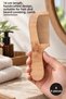 4 Pieces Wooden Handle Comb – 14 cm Length, Handheld Design, Compatible for Hair and Beard Combing, Comb