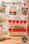2 Heart-Shaped Decorative Pegs – Mini Wooden Photo Pegs, Red Heart Design, Decorative Hanging Rope, Photo Clip