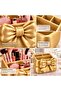 Bowknot Makeup Organizer with 3 Compartments – Cosmetic, Jewelry, and Accessory Organizer - Gold - 3