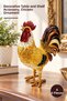 4 Stone Chicken Figures – Decorative Table Ornament and Shelf Accessory, Chicken Ornament