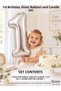 1-20 Years Old Silver Number Foil Balloon and Number Candle Set – 74 cm Birthday Decoration Set