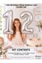 1-20 Years Old Silver Number Foil Balloon and Number Candle Set – 74 cm Birthday Decoration Set