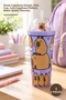 3 Pieces of Capybara Thermos Water Bottle with Straw and Beads – Flask with Straw, Children's Water Bottle, Cute Capybara Pattern, Water Bottle Thermos