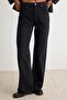 Siyah Yüksek Bel Wide Leg Geniş Paça %100 Pamuk Non-Stretch Jeans TWOAW24JE00075 - 4