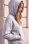 Gri Melanj Premium Kapüşonlu Fermuarlı Oversize İnterlok Örme Hırka/Sweatshirt TWOAW27SW00018 - 4