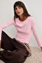 Light Pink Cotton Boat Neck Fitted/Fitted Stretchy Blouse Twoaw24Bz00166 - 2
