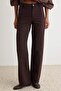Kahverengi Dikiş Detaylı Yüksek Bel Wide Leg Geniş Paça %100 Pamuk Non-Stretch Jeans TWOSS25JE00034 - 3