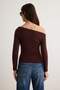 Brown Shirring/Drape Detailed Fitted/Fitted Long Sleeve Stretch Knitted Blouse Twoaw25Bz00248 - 4