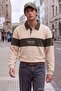 Bej Regular Fit. Renk Bloklı Polo Yaka Sweatshirt TMNAW27SW00006 - 2