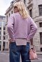 Lila Polo Yaka Kalın Oversize Fermuarlı Triko Hırka TWOAW27HI00129 - 5