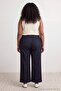 Koyu Mavi Dikiş Detaylı Yüksek Bel Ekstra Esnek Wide Leg Jeans TBBAW27CJ00033 - 2