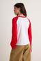 Kırmızı Ekru Renk Bloklu Reglan Kol Beyzbol Örme T-Shirt TWOAW27TS00123 - 4