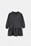 Anthracite 100% Cotton Thick Plain Knitted Dress Tkdaw27El00014 - 9