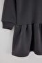 Anthracite 100% Cotton Thick Plain Knitted Dress Tkdaw27El00014 - 8