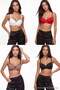Black-Multicolor 4-Piece Micro Leopard-Plain Covered T-Shirt Bra Bra Thmaw27Su00018