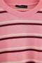 Wardrobe Essentials-Pembe Çizgili Relaxed/Rahat Kalıp %100 Pamuk Örme T-Shirt TWOSS26TS00019 - 2