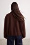 Brown Oversize Fit Large Size Cashmere Coat Twoaw27Aw00013 - 4