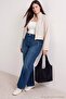 Blue High Waist Plus Size Jeans Tbbaw27Cj00038