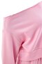 Pink Relaxed/Casual Fit Asymmetric Collar Elastic Cuffed Thick Knitted Tracksuit Set Twoaw27Em00007 - 2