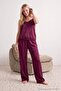Plum Flower Jacquard Satin Woven Pajama Set Thmaw27Pt00139