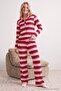 Çok Renkli Çizgili Yaka Detaylı Yumuşak Tuşe Kışlık Waffle Örme Pijama Takımı THMAW27PT00097 - 4