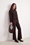 Petite Koyu Kahverengi Bootcut Pantolon TWOAW27PL00094
