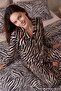 Siyah Zebra Desenli Yumuşak Tuşeli Örme Pijama Takımı THMAW27PT00227