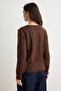 Brown Soft Textured Knit Detailed Knitwear Sweater Twoaw27Kz00268 - 5