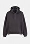 Antrasit Oversize/Geniş Kesim Sırtı Nakış Detaylı Kapüşonlu Sweatshirt TMNAW25SW00142 - 6