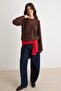 Brown Soft Textured Knit Detailed Knitwear Sweater Twoaw27Kz00268 - 3