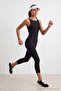 Black Soft Brushed Fabric Capri Length Knitted Sports Jumpsuit Thmaw27Tu00002