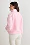 Açık Pembe Peluş Regular/Normal Kalıp Dokuma Garnili Fermuarlı Örme Hırka/Sweatshirt TWOAW25SW00139 - 4