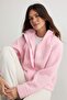 Açık Pembe Peluş Regular/Normal Kalıp Dokuma Garnili Fermuarlı Örme Hırka/Sweatshirt TWOAW25SW00139 - 2