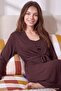 Brown 2-Piece Dressing Gown+Nightgown Viscose Knitted Nightgown Thmaw27Gc00003 - 7