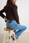 Premium Mavi Orta Esnek Düşük Bel İspanyol Paça Flare Jeans TWOAW27JE00204 - 3