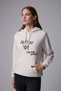 Women's Printed Hooded Sweatshirt Ecru - 6