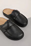 Men's Genuine Leather Special Sole Removable Sabo Home and Outdoor Slippers Rl.5315 Black - 4