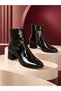 Women's Boots Heeled Black Winter-Le Style De Marie-Casual, Office, Patent Leather Black Zippered Heeled Boots - 4