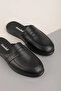 Men's Genuine Leather Groom Dowry House Slippers Mik.55 Black - 2