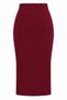 6929 women's Corded Fabric knitwear skirt burgundy