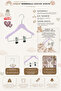 Wooden Ksçm 3-7 30cm Age Child Hanger with Latch Color 4 Pieces