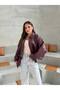New Season Faux Oversize Belt Detail Bomber Leather Jacket - 4