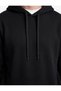Raised Long Sleeve Basic Hooded Sweatshirt - 4