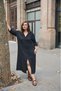 Crinkle Black Shirt Dress
